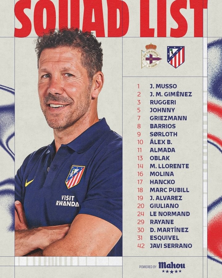 马竞国王杯大名单：即将转会的拉斯帕多里、加拉格尔缺席